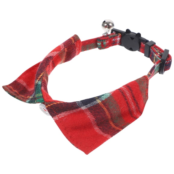 Supvox Red Cat Collar with Bell, Breathable Comfortable Cloth Pet Collar for Cats and Small Pets, Stylish and Adjustable