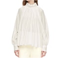 thumbnail image 2 of SwiftWear Womens Silk Blouses Dressy Casual Soft & Flowy ​Elegant Satin Mock Neck Long Sleeve Top Holiday Trendy White, 2 of 7