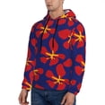 thumbnail image 3 of Fotbe Men's Hoodie with Red Floral Pattern - Kangaroo Pocket Pullover Hooded Sweatshirt, Perfect for Daily Wear, Travel, and Home-Medium, 3 of 7