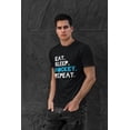 thumbnail image 4 of Old Glory Mens Eat Sleep Repeat Distressed Hockey Short Sleeve Graphic T Shirt, 4 of 6