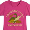 thumbnail image 3 of Instant Message - Dinosaur - Friends Come in Every Shape & Size - Toddler & Youth Girls Short Sleeve Graphic T-Shirt, 3 of 6