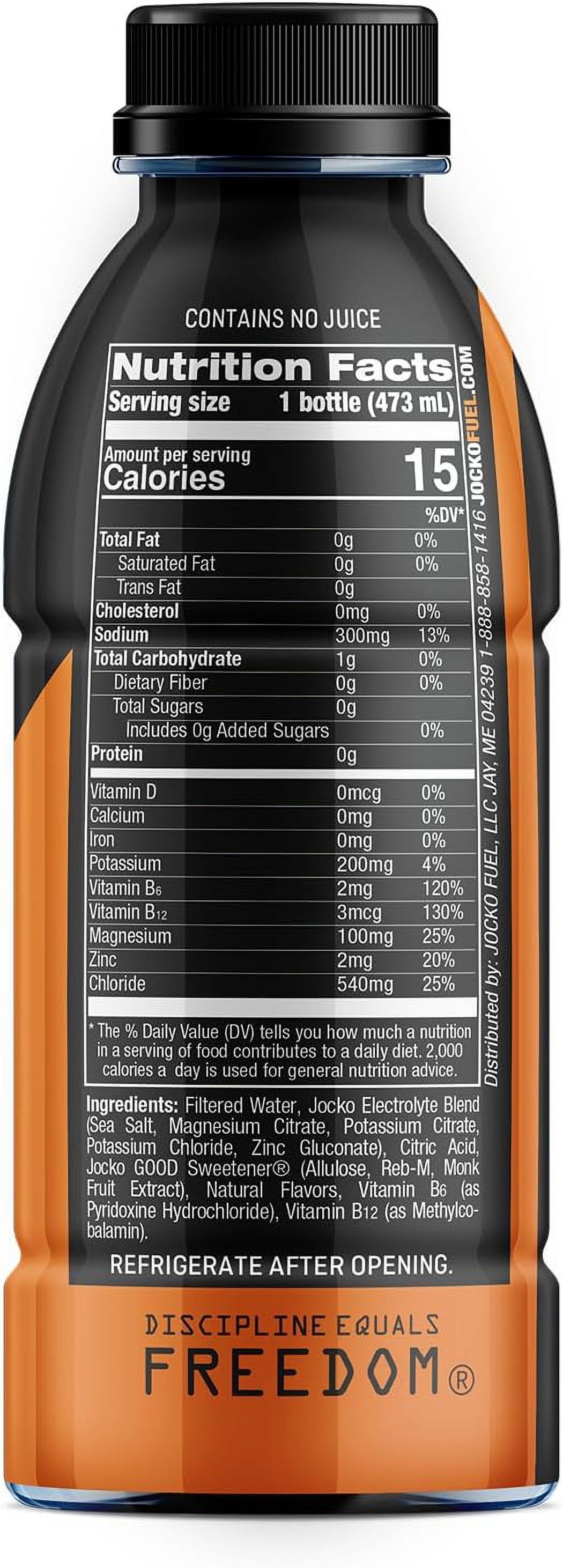 Jocko Fuel Hydrate Electrolyte Drinks - Sports Drink Hydration, Island Orange 16 Oz (12 Pack)
