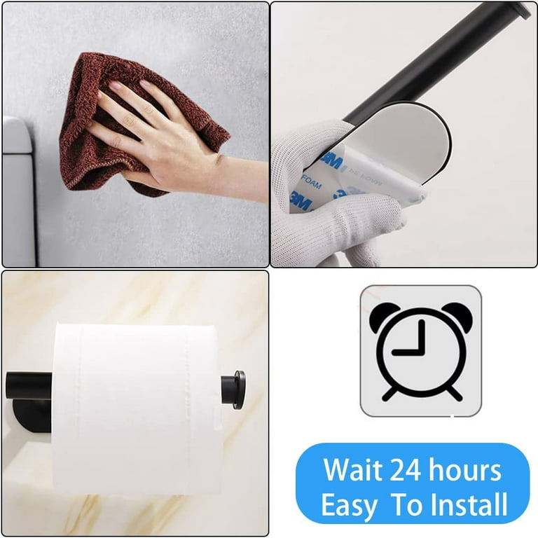 Techvida Toilet Paper Holder Toilet Paper Roll Storage Holder with 4 Large  Rolls, Metal Black
