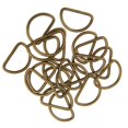 thumbnail image 1 of 100pcs Metal D Rings Webbing Buckles Straps Soldered - Bronze, 30x20x3mm, 1 of 8