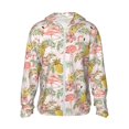 thumbnail image 2 of Uemuo Tropical Pink Flamingo Pineapple Pattern Women's Full Zip UPF 50+ Sun Protection Hoodie Jacket Long Sleeve Sun Shirt Hiking Outdoor Performance with Pockets-3X-Large, 2 of 9