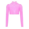 thumbnail image 2 of Doomiva Kids Girls Sparkly Tank Vest Shiny Rhinestone Lyrical Performance Costume Jazz Ballet Dance Crop Tops Pink 6, 2 of 4