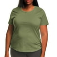 thumbnail image 6 of Fanxing Army Green Womens Plus Size Tops XXXL Short Sleeve Dressy Tees Summer Workout Top Casual Slimming Shirts ( Women's Plus S-5XL), 6 of 6