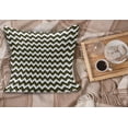 thumbnail image 2 of Chevron Fluffy Throw Pillow Cushion Cover, Black Zig Zag Chevron Pattern with Inner Stars Parallel Striped Lines Art Print, Decorative Square Accent Pillow Case, 36" x 36", White Yellow, by Ambesonne, 2 of 5