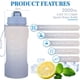 thumbnail image 2 of Botella de agua de 2,2 L, botella de agua deportiva Tritan sin BPA con marcador de tiempo, botella de agua deportiva a prueba de fugas con pajita de sílice, botellas de agua para fitness, camping, ciclismo (azul y blanco) ACTIVE Biensenido a ACTIVE, 2 of 5