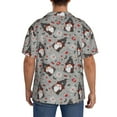 thumbnail image 3 of Rateoe Halloween Gnome Pattern Men's Short Sleeve Classic Shirt, Casual Short-Sleeved Shirt, Lightweight Summer Shirt, Cuban Collar Shirt,Button-Front Shirt-4X-Large, 3 of 5