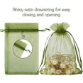 thumbnail image 3 of 100pcs Organza Drawstring Bags Olive Green, 4 x 6 inch Candy Mesh Gift Bags Jewelry Pouches Small Christmas Sachet, 3 of 8