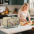 thumbnail image 4 of Renewold Toaster Oven Cover Dustproof Microwave Oven Air Fryer Protector Case Polyester Small Appliance Protective Cover, 20.5 x 16.5 x 10 Inches, Daisy Lavender Dragonfly Butterfly, 4 of 7