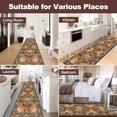 thumbnail image 6 of Washable Runner Rug, 3x10 Non-Slip Boho Vintage Hallway Rug with Rubber Backing, Low Pile Faux Wool Distressed Carpet Runner for Bedroom, Kitchen, Laundry, Entrance, 6 of 7