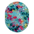 thumbnail image 3 of Unique Loom Azalea Collection Area Rug - Indica (7' 10" x 10' Oval Aqua/Navy Blue), 3 of 7