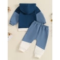 thumbnail image 3 of FEORJGP Toddler Boy Autumn 2PCS Outfit Sets 0-3T Infant Baby Casual Track Suits Long Sleeve Hoodies Sweatshirts O Neck Pullovers Contrast Color Hoodedoys Fashion Cute Comfy Clothes for Daily, 3 of 8
