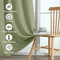 thumbnail image 6 of OVZME Sage Green Small Window Curtains for Bedroom 54 inch Long, 2 Panels Set, Solid Thermal Insulated Energy Saving Blackout Curtains, W40 x L54 inch, Sage Green, 6 of 8