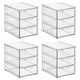thumbnail image 1 of Organizador apilable mDesign Lumiere con 3 cajones, paquete de 4, transparente, 1 of 9