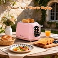 thumbnail image 6 of Mecity Smart Touch Screen Toaster 2 Slice, Retro Wide Slot Stainless Steel Toaster with 6 Browning Levels, Reheat & Defrost, for Bagel, Toast, Bread, Removable Crumb Tray, Pink, 6 of 9