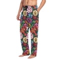 thumbnail image 2 of FORMRS Mens Pajama Pants with Pockets Cotton Sleepwear Lounge Bottoms Sizes S-2XL, Vibrant Flowers Pattern, 2 of 7