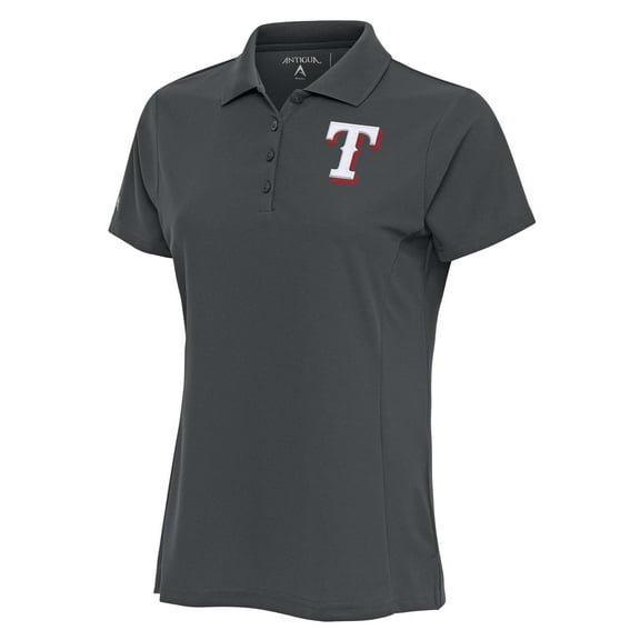 Women's Antigua Charcoal Texas Rangers Logo Legacy Pique Polo