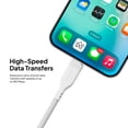 thumbnail image 3 of Powertek Ultra 6ft USB-C to USB-C Cable, White, Silicone with PVC Mesh Jacket, Efficient Data Transfer, Durable Charging Cable, 3 of 5
