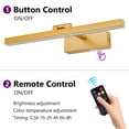 thumbnail image 6 of GCGAFUL Battery Operated LED Vanity Light, 5000mAh Rechargeable Wireless Wall Sconce with Remote, Dimmable, 3 Color Temperatures, Timing Function, 6 of 9
