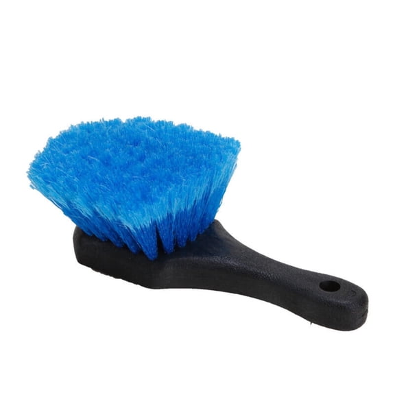 CarCarez 9” Stiff Blue Bristle Tire Scrub Brush with Heavy Duty Handle