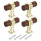 thumbnail image 1 of Uxcell 4 Pack Tiradores de Cajón de Madera en Forma de T, 1.57" x 0.69" Tiradores de Gabinete de Madera con Base de Oro y Tornillos para Cocina, Habitación, Closet, Alacena, Nogal Oscuro, 1 of 6