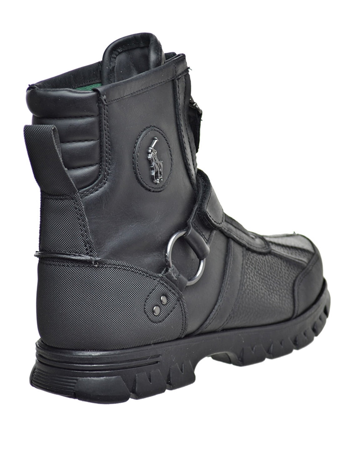 Polo Ralph Lauren Conquest Hi III Boots Mens 11D Black Leather Zip Buckle Duck Polo Ralph Lauren Conquest HI III Zip Up Black Leather Boots  main image 4