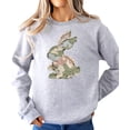 thumbnail image 6 of Ink-Printed Camo Bunny Easter Sweatshirt for Women Teens Girls Spring Pullover Gray Sweatshirt Adult Medium, 6 of 7