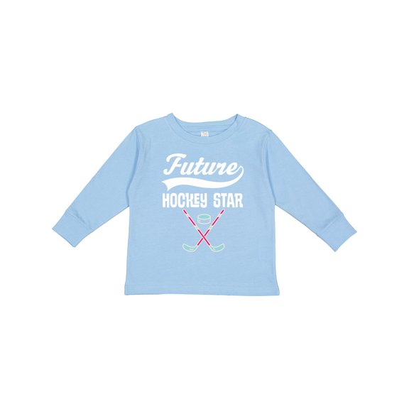 Inktastic Hockey Star Future Boys or Girls Long Sleeve Toddler T-Shirt