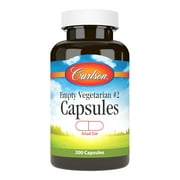 Carlson - Empty Vegetarian #2 Capsules, Easy to Separate & Fill, with Screw Cap Bottle, 200 Capsules