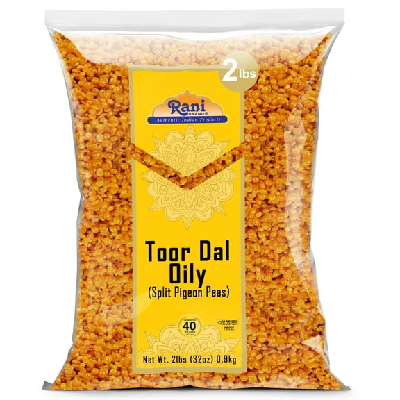 Rani Toor Dal (Split Pigeon Peas) Oily, 32oz (2lbs) 907g ~ All Natural | Gluten Friendly | NON-GMO | Vegan | Indian Origin