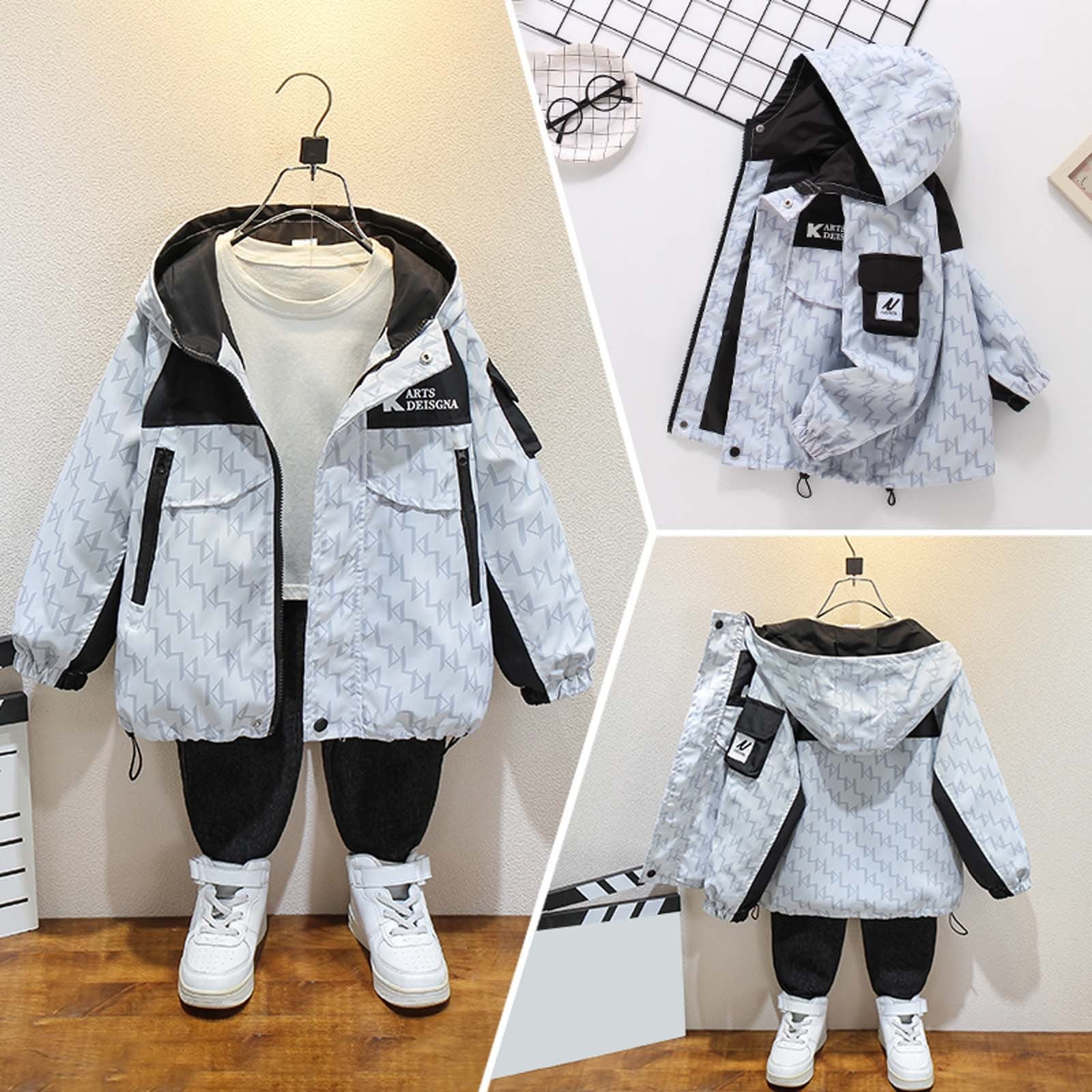 Veste Coupe-vent Imperméable Enfant 2-6 Ans - Légère, à Capuche, Pour Maternelle, Parc, Activités Extérieures