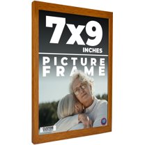 7x9 Honey Brown Real Wood Picture Frame Width 0.75 inches | Interior Frame Depth 0.5 inches | Light