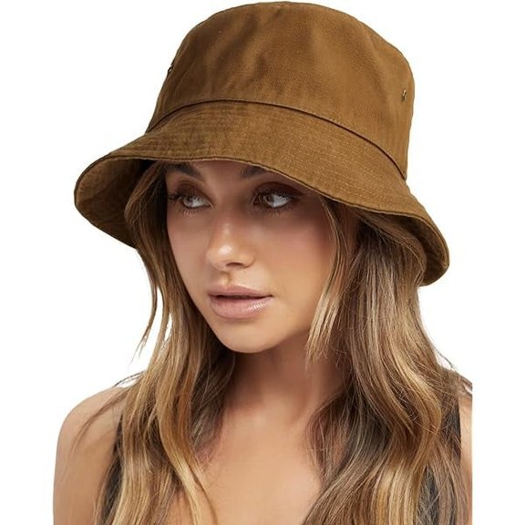 Bucket Hats for Women Washed Cotton Packable Summer Beach Sun Hats Bucket Hat with Strings for Travel