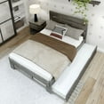 thumbnail image 3 of Plank+Beam Solid Wood Farmhouse Full Bed with Plank Headboard and Trundle, Driftwood, 3 of 5