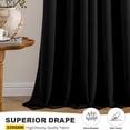 thumbnail image 5 of AUQ Black Blackout Curtains for Bedroom Living Room 63 Inches Long 2 Panels,Thermal Insulated Room Darkening Drapes Solid Grommet Top Noise Reduction Light Blocking Halloween Window Treatments, 5 of 7