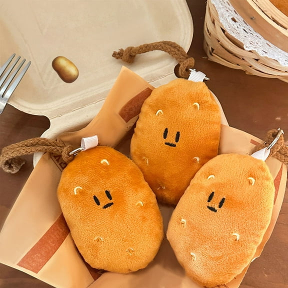 Worgeous Potato Keychain Bag Charm Key Ring Plush Keychain Handbag Backpack Hanging Accessory