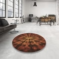 thumbnail image 3 of Ahgly Company Indoor Square Patterned Mahogany Brown Area Rugs, 6' Square, 3 of 6