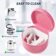 thumbnail image 5 of Juego de retenedores en forma de D (rosa, excluyendo dentaduras postizas), caja para dentaduras postizas con cesta de filtro, utilizado para limpiar dentaduras postizas, correctores invisibles y prote, 5 of 5