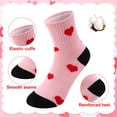 thumbnail image 3 of Bocaoying 8 Pairs Girl Crew Athletic Socks, Cotton Socks with Retro Hearts Cartoon Patterns for Kids Running Sport Indoor Outdoor, 3 of 7