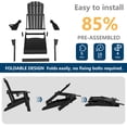 thumbnail image 4 of FOOWIN HDPE Folding Adirondack Chair with Cup Holder, Fire Pit Chairs Set of 4, Black, 4 of 7