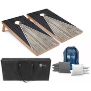 Tailgating Pros Pyramid Cornhole Board Set w/ Bean Bags and Carrying Case - 4'x2' Regulation Corn Hole Toss Game - Optional LED Lights