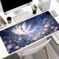 thumbnail image 6 of UPCEED Purple Moon flower Fairy Mouse Pad Lotus Flowers Mouse Pad 23.6"x11.8" HD Printed Non-Slip Stitched Edges Desktop Mat, 6 of 7