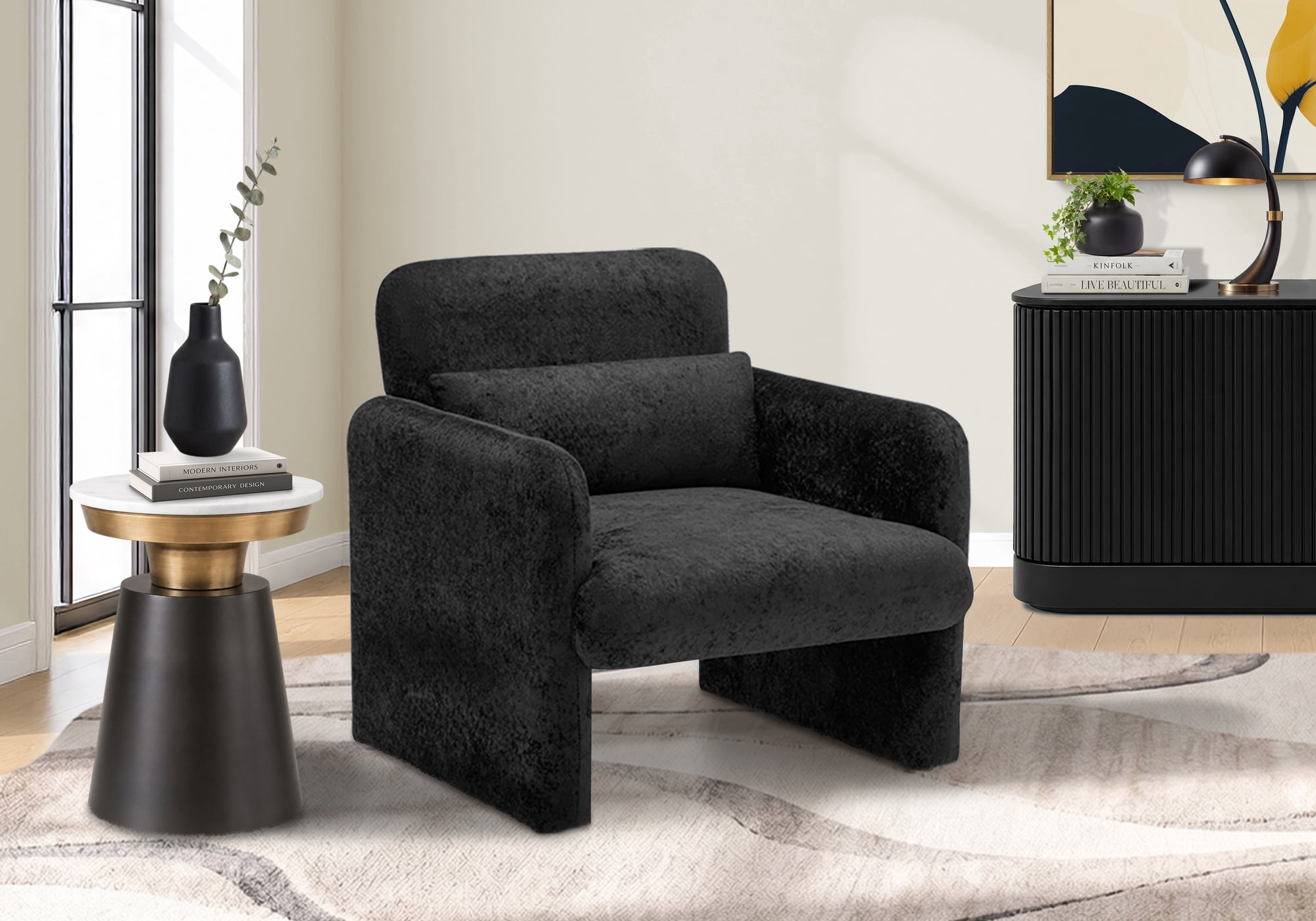 Monarch Specialties - I 8028 Accent Chair, 31"H, Upholstered, Living Room, Bedroom, Black Fabric
