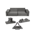 thumbnail image 3 of 3 - piece para niños pequeños modular foam play couch set: a versatile sofa cama para playing, gaming, y reading (gray/blue), 3 of 8