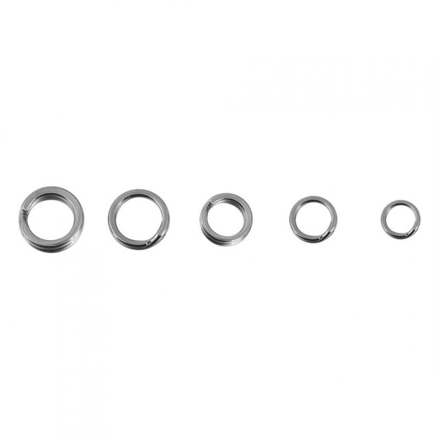 Conector de Cebo Anillo Partido Ecomeon 5 Tamaños Anillos Partidos de Acero Inoxidable 200pcs