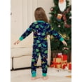 thumbnail image 4 of WIBACKER Kids Christmas Navy Dinosaur Pajamas Long Sleeve Holiday Pjs Set Toddler Boys Girls Xmas Jammies 2-14 Years, 4 of 10