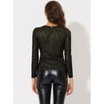 thumbnail image 4 of Camisa de manga larga Allegra K Brillante Negro Brillante XL, 4 of 5